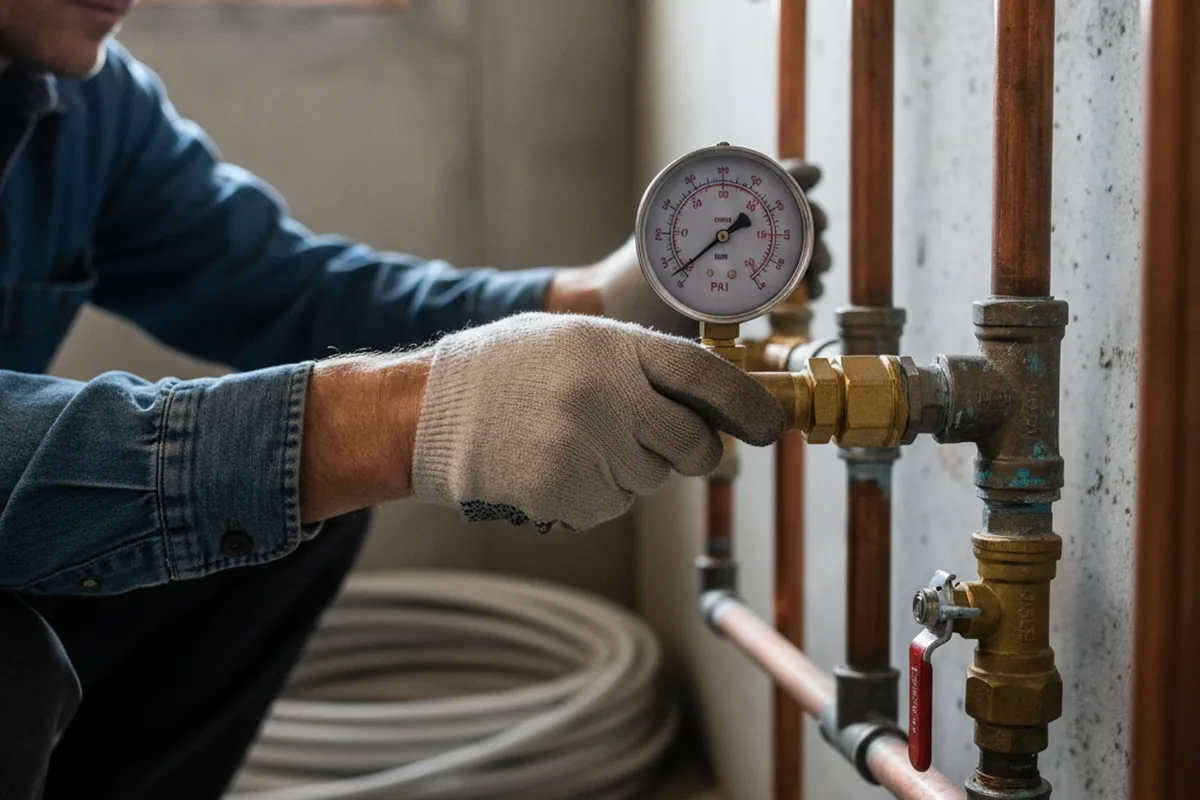 Pressure testing a repaired line during Water Line Repair in Moroni